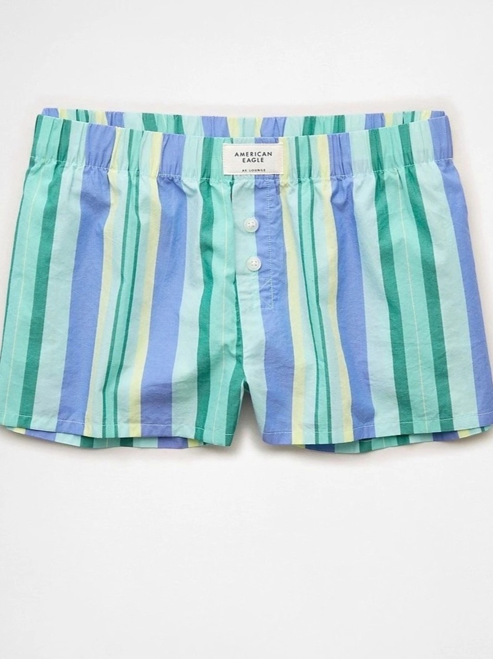 American Eagle AE Striped Boxer Sleep Short Blue & Green